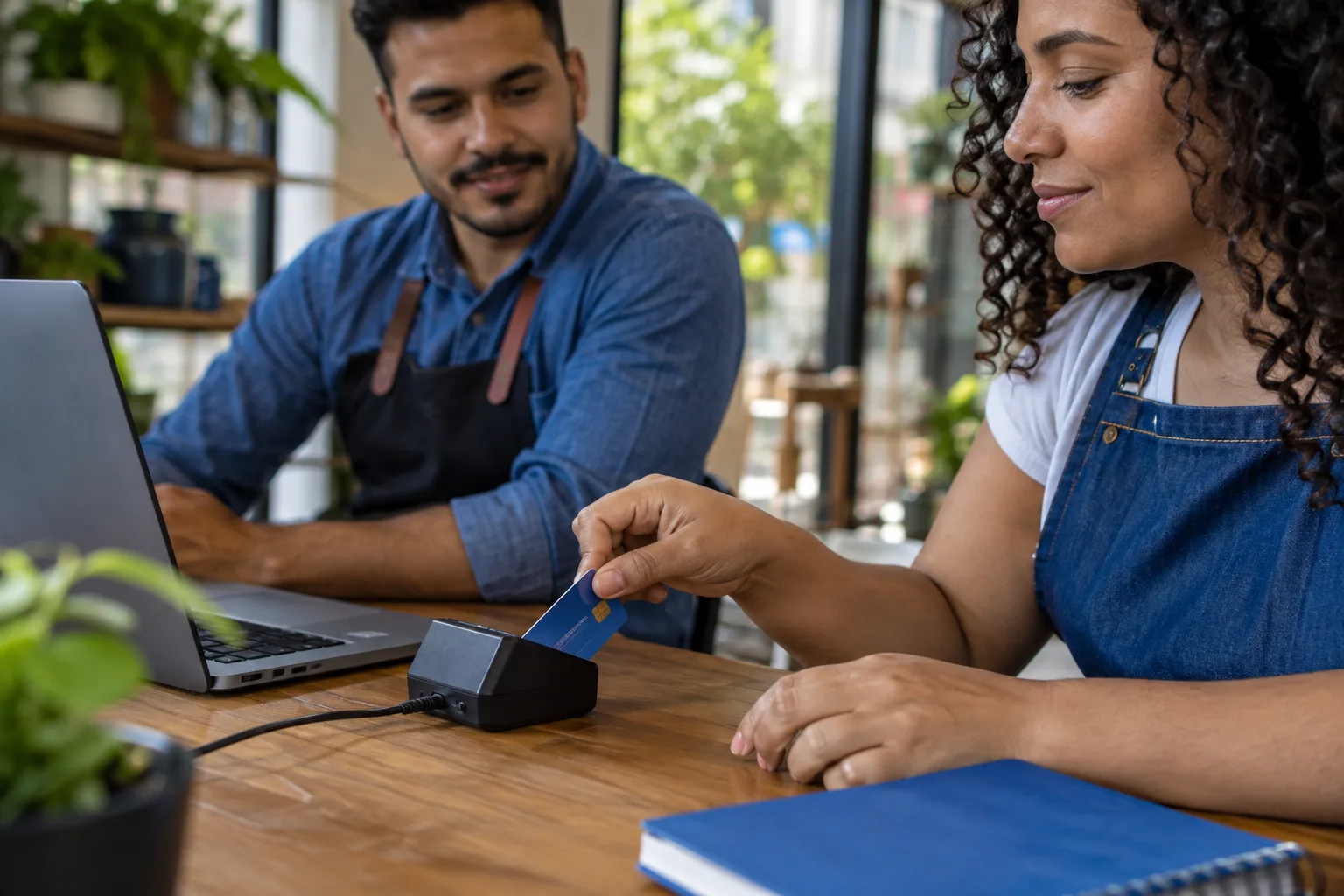 Cartão de certificado digital inserido em leitora conectada ao notebook